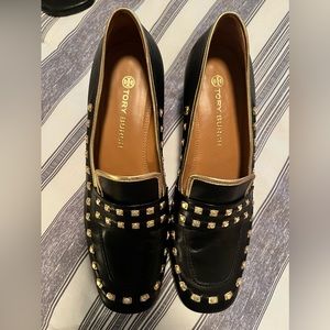 Tory Burch, gold studded heels